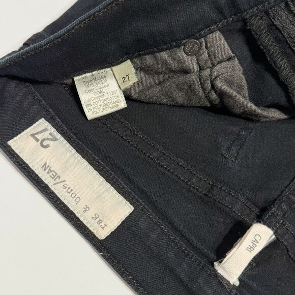 Rag & Bone USA Black Skinny Stretch Capri Jeans Women’s Size 27 (28Wx26.5L) J3 - Picture 5 of 9